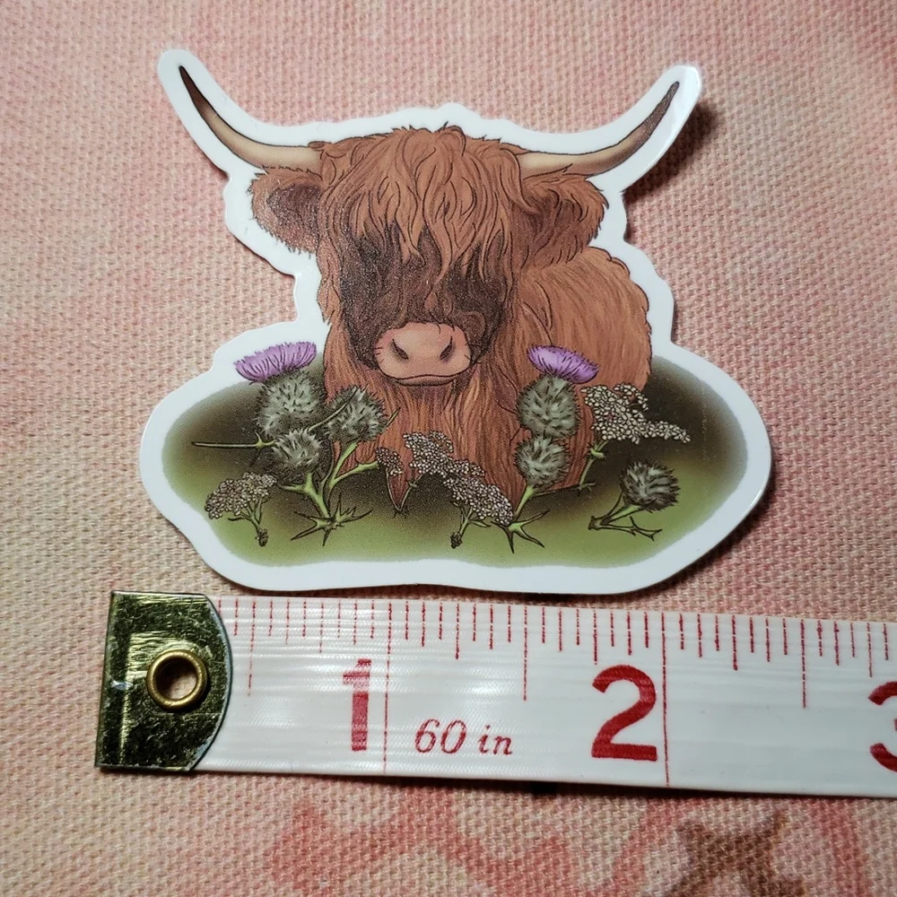 *(D) Highland Cow Sticker Western Farmhouse Decor Highland Cattle - Picture 2 of 4